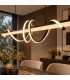Lampadario Alken nero 100x18 con LED integrato e profilo ondulato - Nero - vista ambientata principale