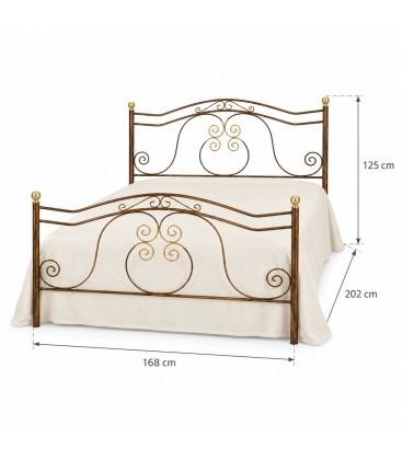 Letto matrimoniale in Ferro Battuto Barocco - Oro ducato