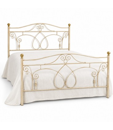 Letto matrimoniale in Ferro Battuto Ester - Avorio anticato