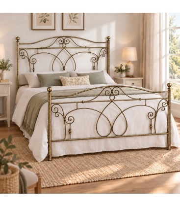 Letto matrimoniale in Ferro Battuto Ester - Bronzo