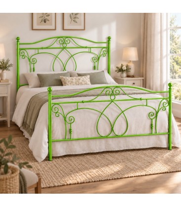 Letto matrimoniale in Ferro Battuto Ester - Verde