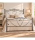 Letto matrimoniale in Ferro Battuto Cuore - Grigio Siderale