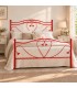 Letto matrimoniale in Ferro Battuto Cuore - Rosso