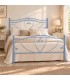 Letto matrimoniale in Ferro Battuto Cuore - Azzurro