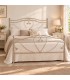 Letto matrimoniale in Ferro Battuto Cuore - Tortora Shabby Chic