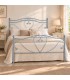 Letto matrimoniale in Ferro Battuto Cuore - Azzurro Shabby Chic