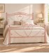 Letto matrimoniale in Ferro Battuto Cuore - Rosa Shabby Chic