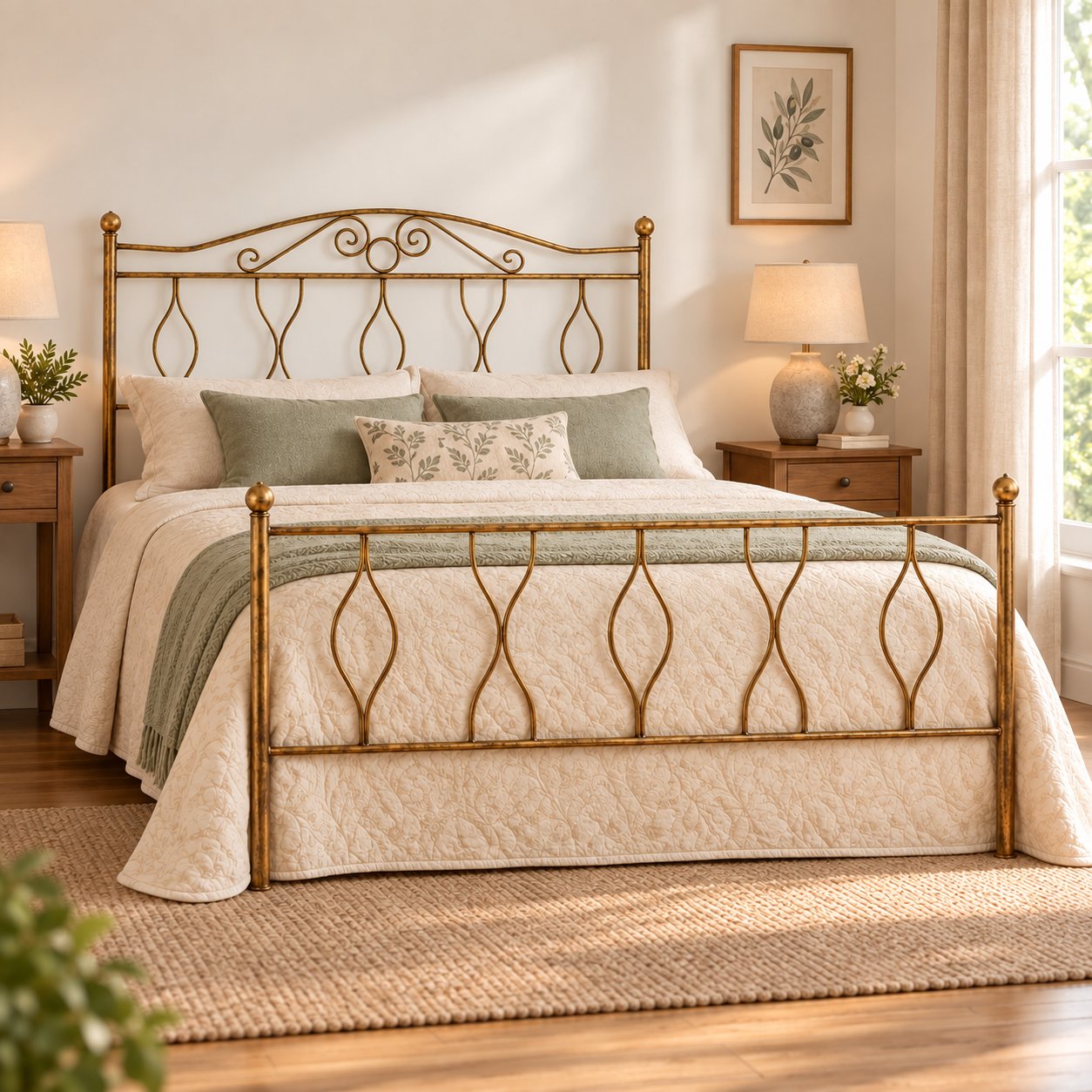 Letto matrimoniale in Ferro Battuto Carolina - Bronzo