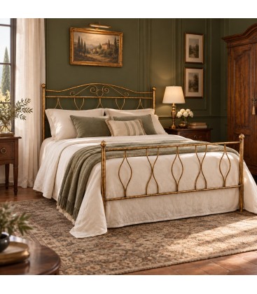 Letto matrimoniale in Ferro Battuto Carolina - Bronzo