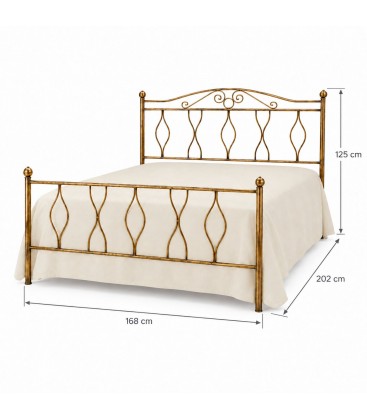 Letto matrimoniale in Ferro Battuto Carolina - Bronzo