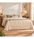 Letto matrimoniale in Ferro Battuto Carolina - Bianco oro