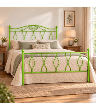 Letto matrimoniale in Ferro Battuto Carolina - Verde