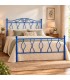 Letto matrimoniale in Ferro Battuto Carolina - Blu