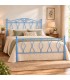 Letto matrimoniale in Ferro Battuto Carolina - Azzurro