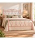 Letto matrimoniale in Ferro Battuto Carolina - Rosa Shabby Chic