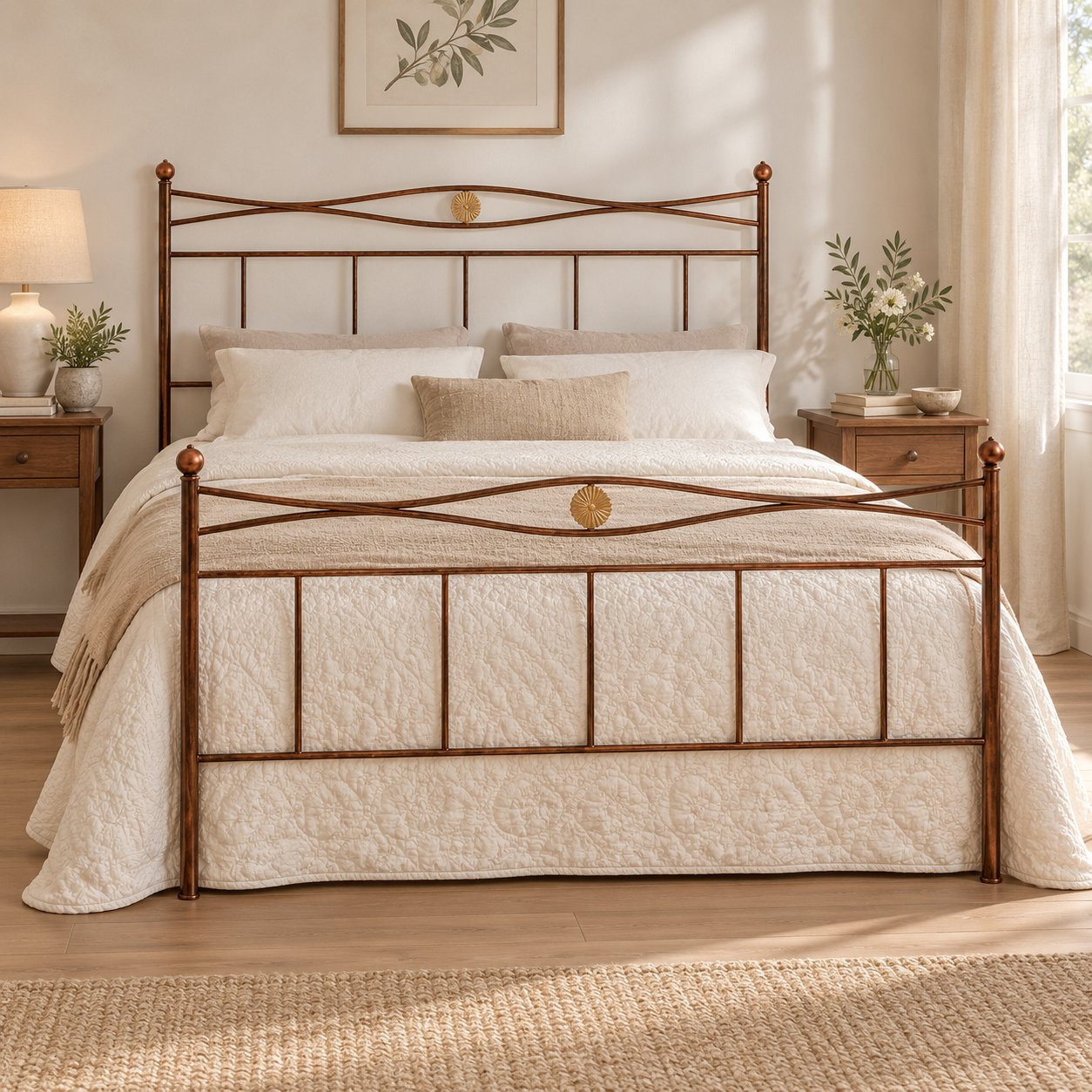 Letto matrimoniale in Ferro Battuto Nina - Oro ducato