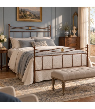 Letto matrimoniale in Ferro Battuto Nina - Oro ducato
