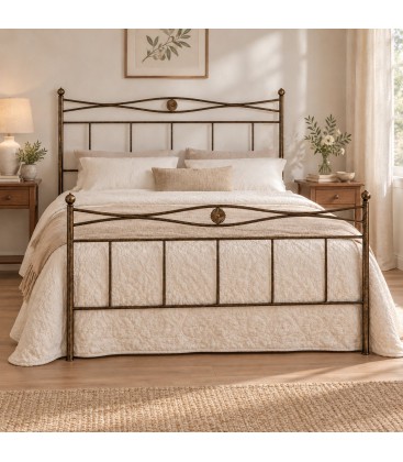 Letto matrimoniale in Ferro Battuto Nina - Bronzo anticato