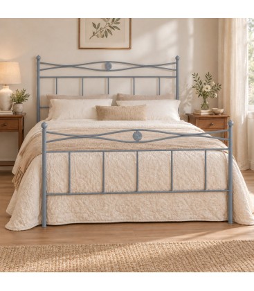 Letto matrimoniale in Ferro Battuto Nina - Grigio Finestra
