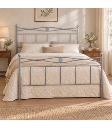 Letto matrimoniale in Ferro Battuto Nina - Alluminio