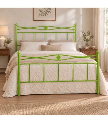 Letto matrimoniale in Ferro Battuto Nina - Verde