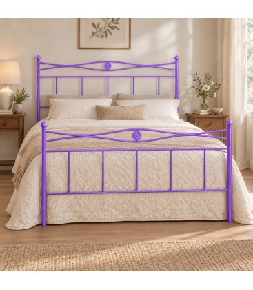 Letto matrimoniale in Ferro Battuto Nina - Glicine
