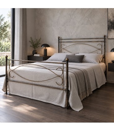 Letto matrimoniale in Ferro Battuto Spark - Bronzo anticato