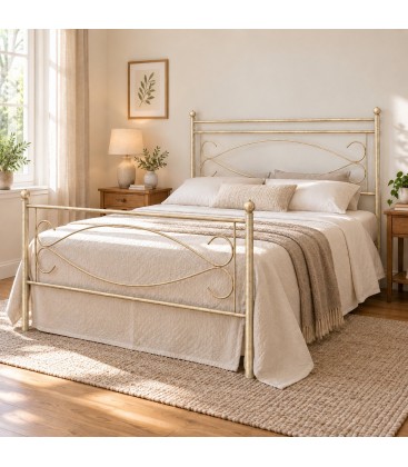 Letto matrimoniale in Ferro Battuto Spark - Avorio anticato