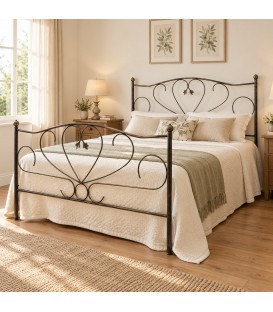 Letto matrimoniale in Ferro Battuto Love - Bronzo anticato