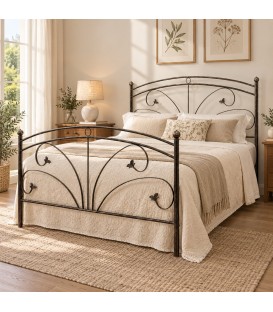 Letto matrimoniale in Ferro Battuto Mya - Bronzo anticato