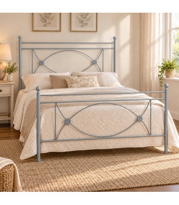Letto francese in ferro battuto Rossana - Grigio Finestra