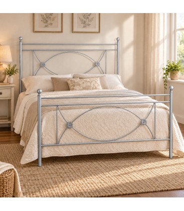 Letto francese in ferro battuto Rossana - Alluminio