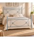 Letto francese in ferro battuto Rossana - Azzurro Shabby Chic