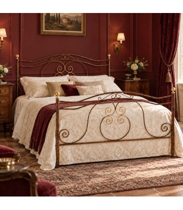 Letto francese in Ferro Battuto Barocco - Oro ducato