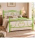 Letto francese in Ferro Battuto Barocco - Verde