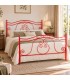 Letto francese in Ferro Battuto Barocco - Rosso