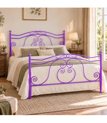 Letto francese in Ferro Battuto Barocco - Glicine