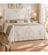 Letto francese in Ferro Battuto Ester - Bianco oro