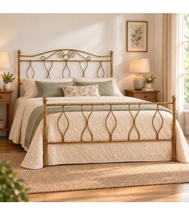 Letto francese in Ferro Battuto Carolina - Bronzo