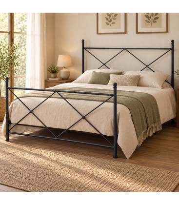 Letto matrimoniale in Ferro Battuto Evelyne - Bronzo anticato
