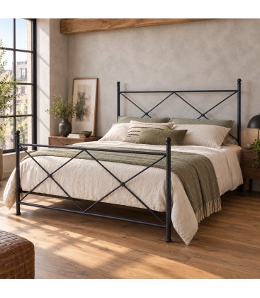 Letto matrimoniale in Ferro Battuto Evelyne - Bronzo anticato