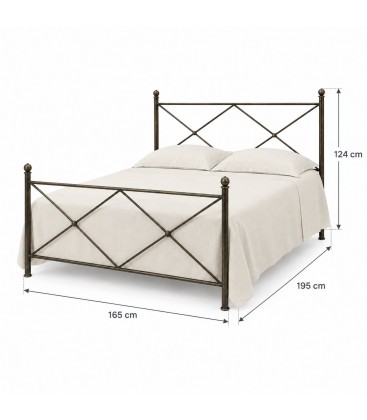 Letto matrimoniale in Ferro Battuto Evelyne - Bronzo anticato