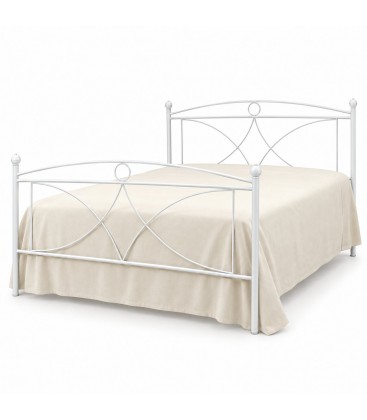 Letto francese in ferro battuto Sissy - Bianco opaco