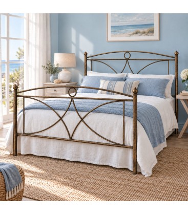 Letto francese in ferro battuto Sissy - Bronzo anticato