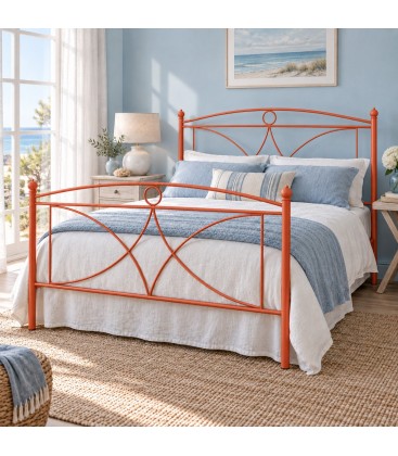 Letto francese in ferro battuto Sissy - Arancio Rame
