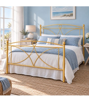 Letto francese in ferro battuto Sissy - Oro