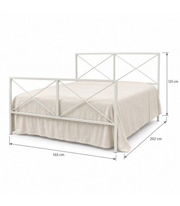 Letto matrimoniale moderno in ferro Focus - Bianco opaco