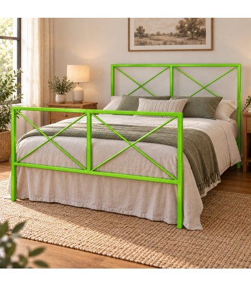 Letto matrimoniale moderno in ferro Focus - Verde