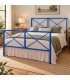 Letto matrimoniale moderno in ferro Focus - Blu