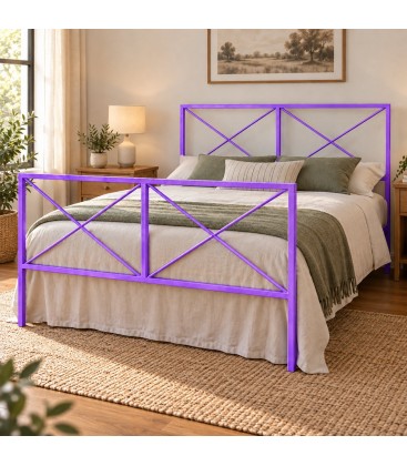 Letto matrimoniale moderno in ferro Focus - Glicine